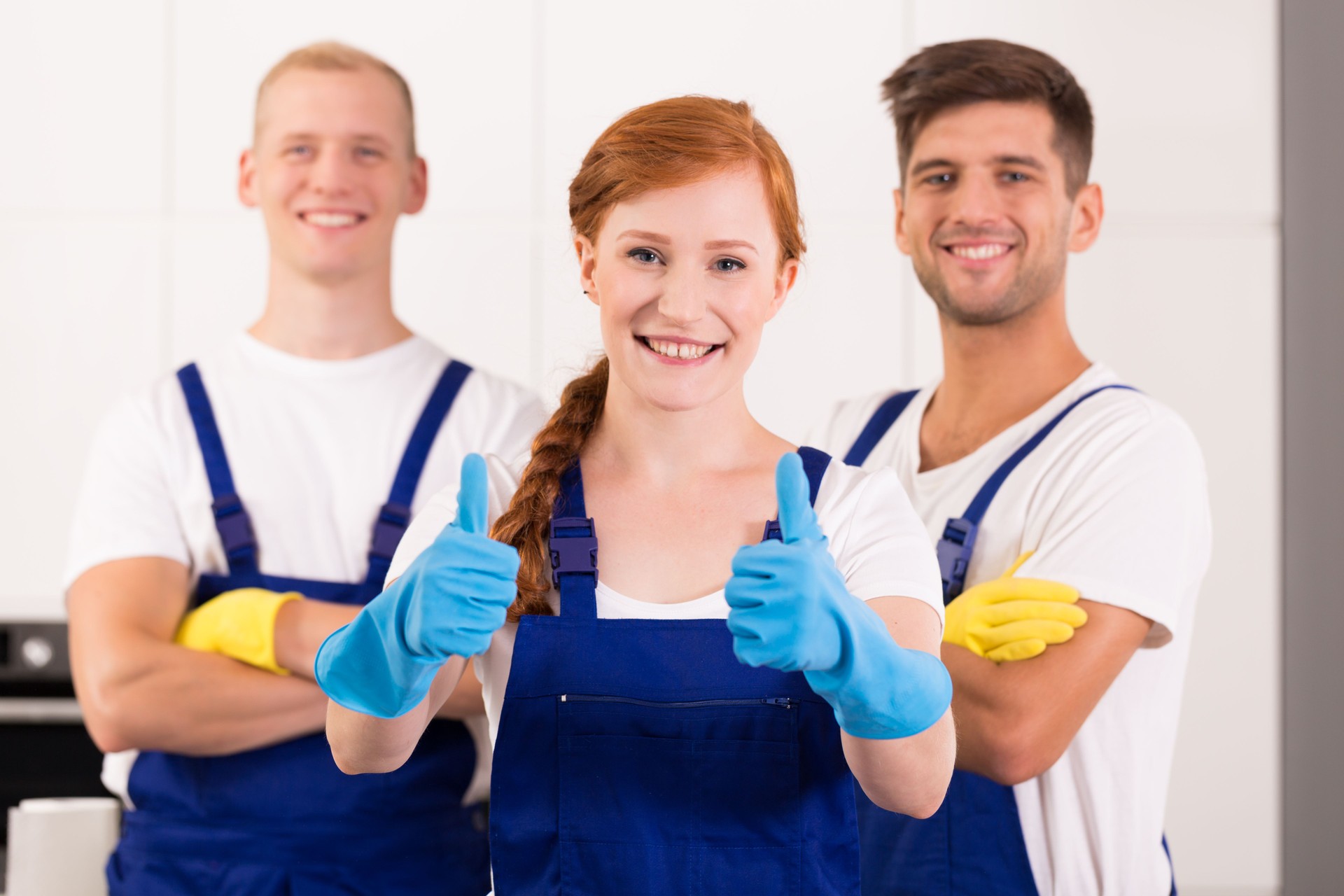 Cleaning lady wearing uniform